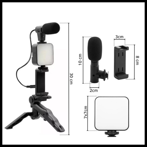 Kit Editor De Videos Flash Micrófono Soporte Grabación 