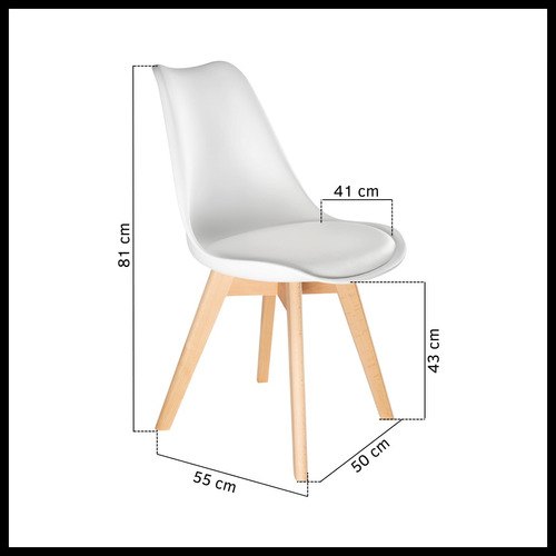 Sillas Tulip De Diseño X2 Estilo Nordico Patas Madera 