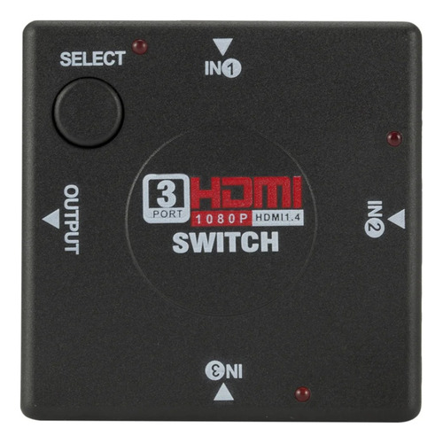 Switch Hdmi Adaptador Divisor 3 Entradas 1 Salida Tv Pc Dvd 