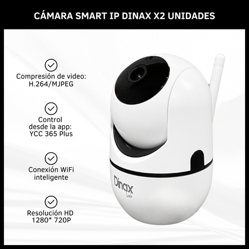 Cámara De Seguridad 2x Unidades Bidireccional Micro Sd Dinax