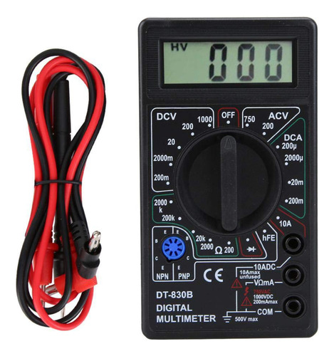 Tester Multímetro Digital Display Lcd Ac 700w Con Cables