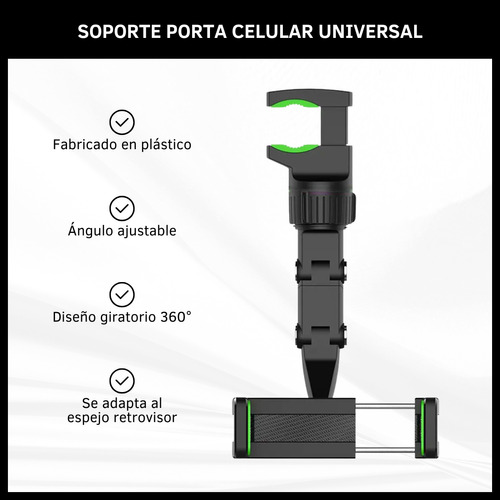 Soporte Porta Celular Universal Multiuso Holder Auto Espejo
