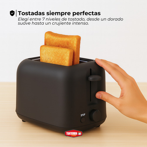 Tostadora Eléctrica Automática 7 Niveles Doble Ranura 800 W