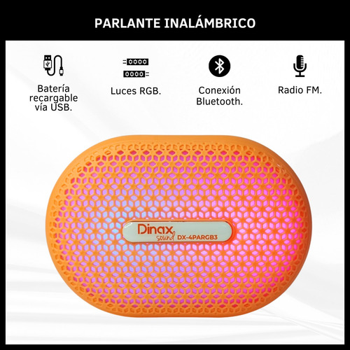 Parlante Inalámbrico Portátil Bluetooth Luz Rgb Usb Radio Fm