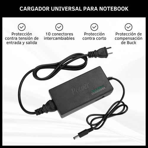 Cargador Para Notebook Universal 10 Puntas Intercambiables 