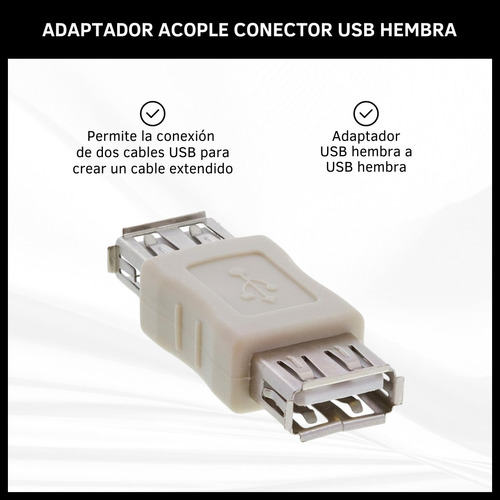 Adaptador Unión Acople Cables Usb Hembra A Usb Hembra Dinax