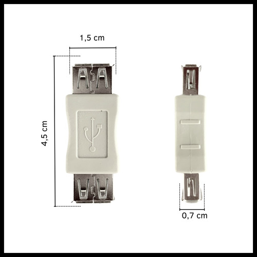 Adaptador Unión Acople Cables Usb Hembra A Usb Hembra Dinax