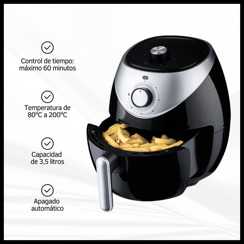 Freidora De Aire Sin Aceite 3.5 Litros Eléctrica 1400w 200º