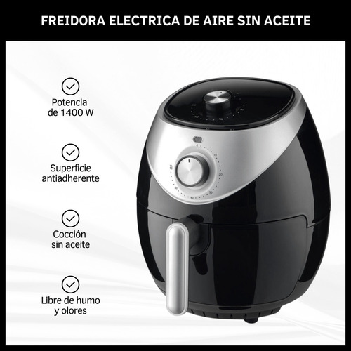 Freidora De Aire Sin Aceite 3.5 Litros Eléctrica 1400w 200º