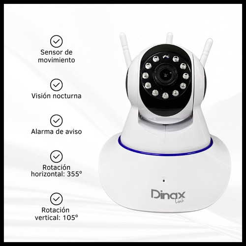 Cámara De Seguridad Smart Ip Visión Nocturna Wifi 3 Antenas