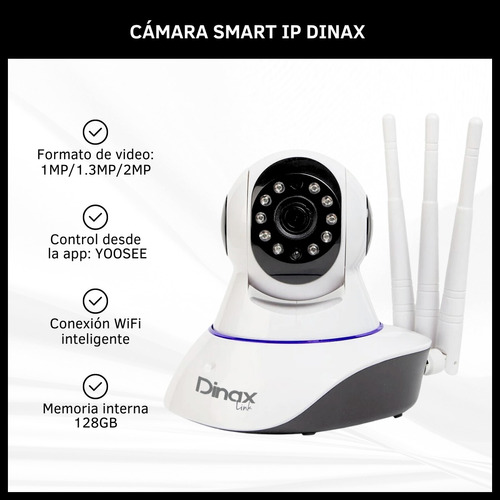 Cámara De Seguridad Smart Ip Visión Nocturna Wifi 3 Antenas