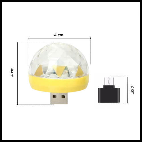 Luz Led Bola Rgb Mini Esfera Adaptador Micro Usb Celular