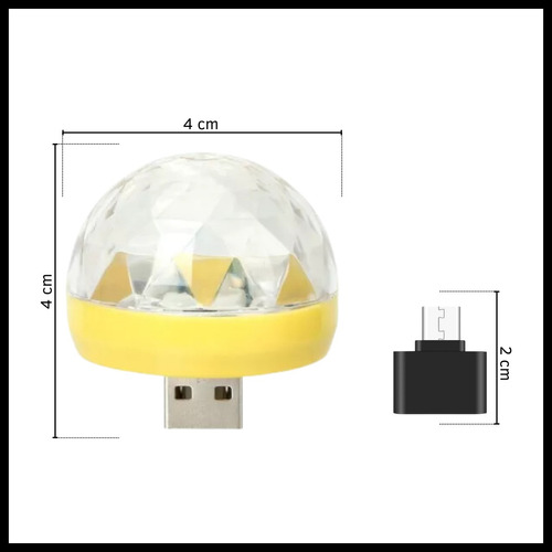 Mini Esfera Luz Led Rgb Para Celular Adaptador Usb Tipo C