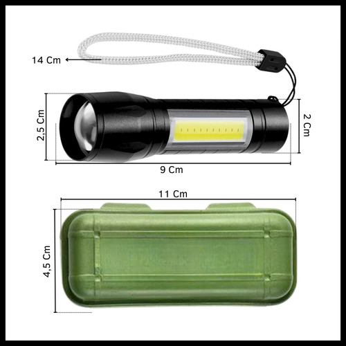 Linterna Led Mini Táctica Metal Recargable Usb 3 Modo De Luz