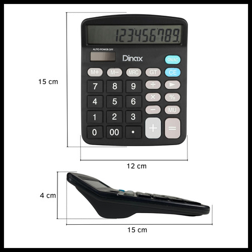 Calculadora 12 Dígitos De Escritorio Números Grandes Pilas 