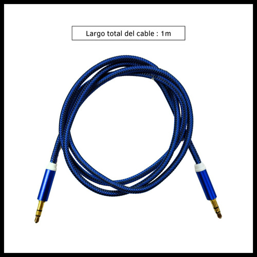 Cable Auxiliar Mallado 1 Metro Miniplug A Miniplug 3.5mm