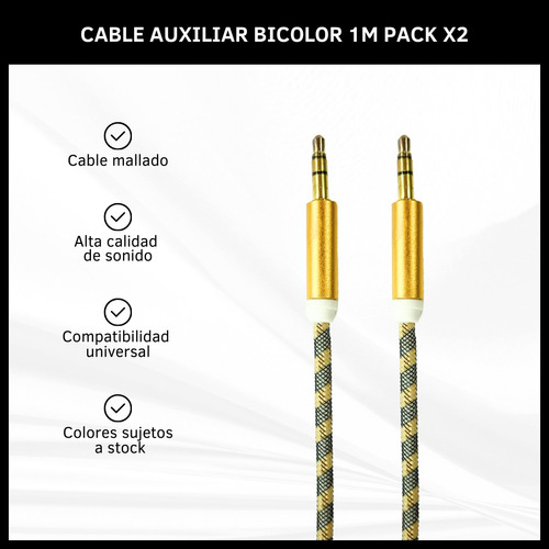 Cable Auxiliar Bicolor 1 Metro Miniplug A Miniplug 3.5mm