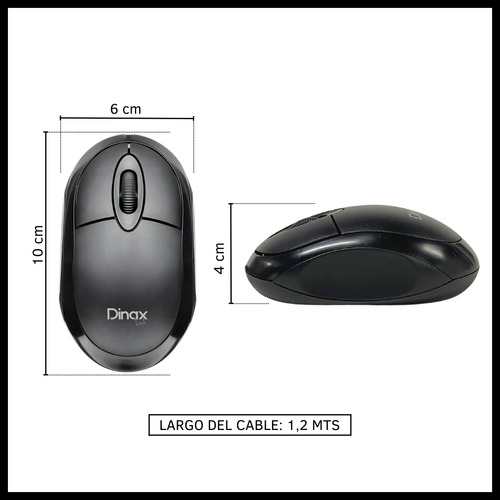 Mouse Óptico 800 Dpi Con Cable Conexión Usb De Escritorio 