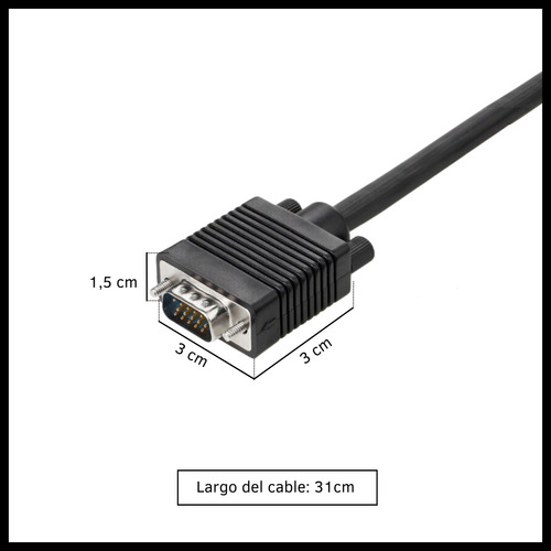 Cable Conector Adaptador Divisor 2 Vga Hembra A 1 Vga Macho