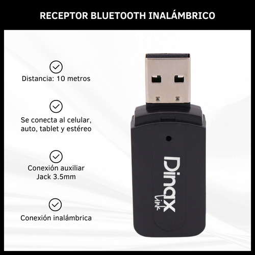 Receptor Bluetooth De Música Inalámbrico Auxiliar 3.5 Usb