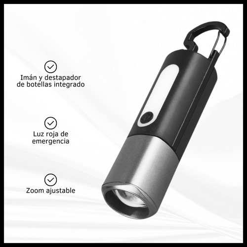 Linterna Táctica Recargable Luz Blanca Fría Zoom Con 6 Modos