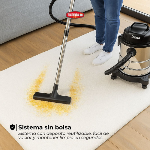 Aspiradora Sopladora 3 En 1 De Tacho Capacidad 20lts 1300w Negro/acero