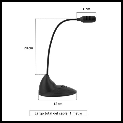 Micrófono Gamer Para Pc Notebook Escritorio Mesa Con Cable