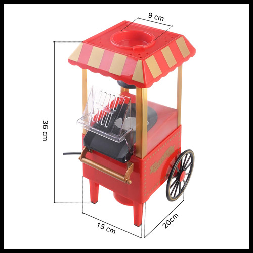 Máquina Pochoclera Carrito Retro Eléctrica 1200w Pochoclos