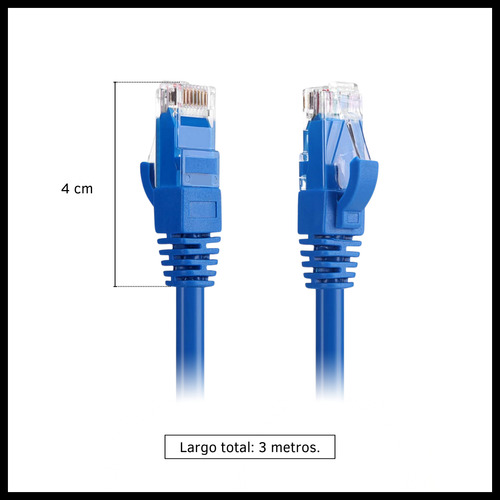 Cable De Red Cat.5e Ethernet 3 Metros Para Pc Módem Router