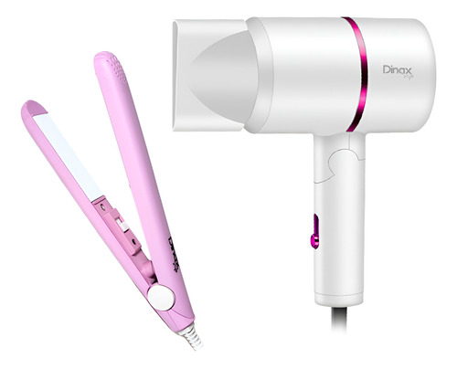 Planchita De Pelo Mini Y Secador Plegable Combo Para Viaje