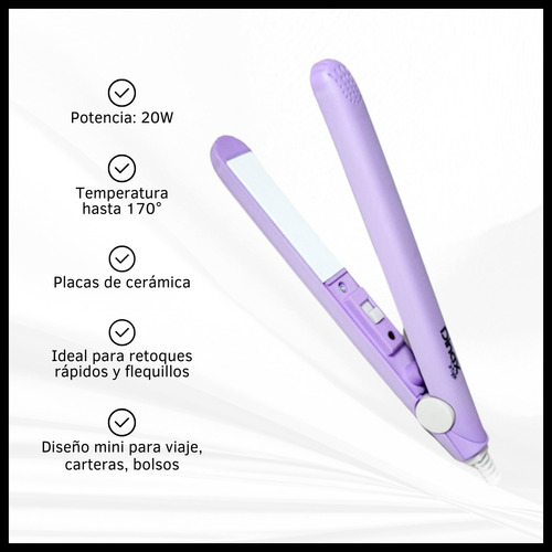 Planchita De Pelo Mini Y Secador Plegable Combo Para Viaje