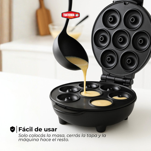 Máquina De Donas Waflera Antiadherente Combo Dulce