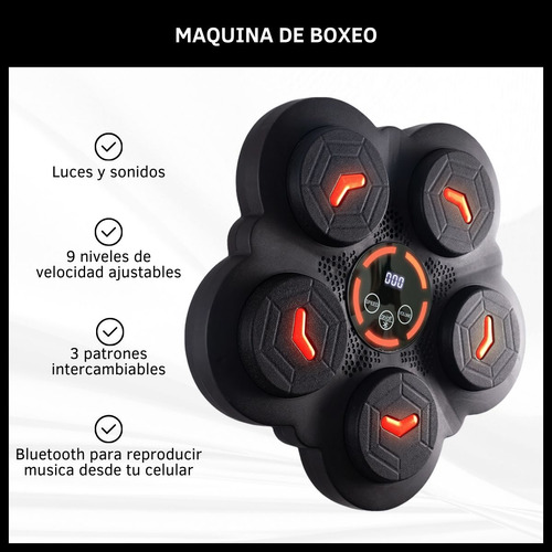 Maquina Boxeo Inteligente Musical Bluetooth Guantes Fitness