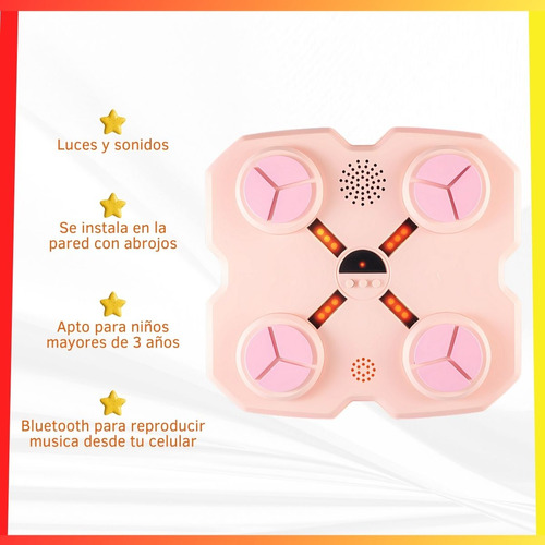Máquina De Boxeo Musical Recargable Bluetooth Guantes Niños