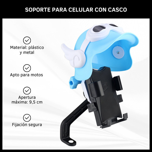 Soporte Porta Celular Con Mini Casco Para Motos Holder 360°