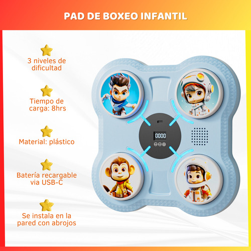 Máquina De Boxeo Musical Infantil Inteligente Recargable