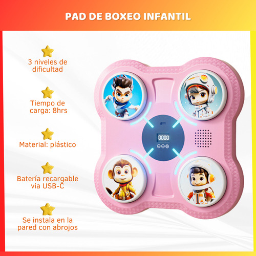 Máquina De Boxeo Musical Infantil Inteligente Recargable