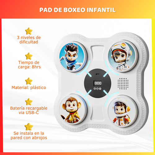 Máquina De Boxeo Musical Infantil Inteligente Recargable