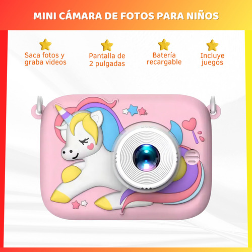 Cámara Digital Mini De Fotos Juegos Recargable Niños