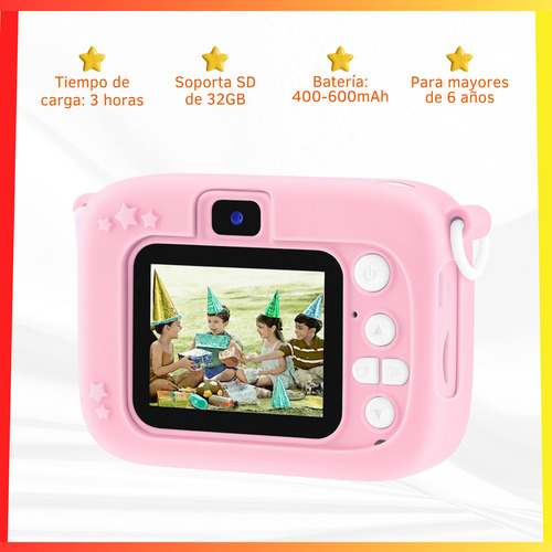 Cámara Digital Mini De Fotos Juegos Recargable Niños