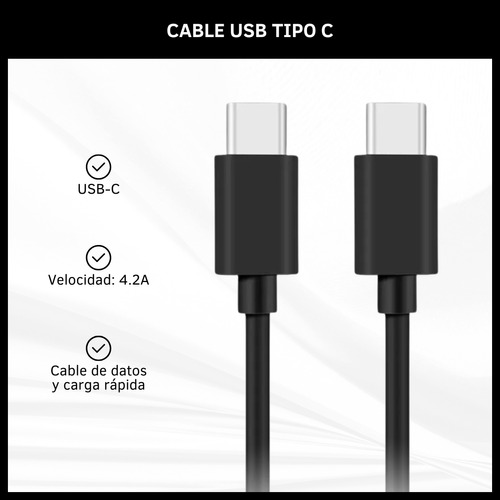 Cable De Carga Y Datos Usb Tipo C 1 Metro 4.2a Carga Rápida