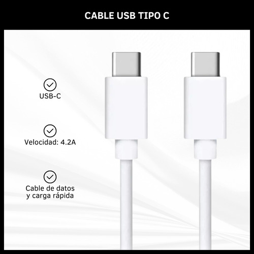 Cable De Carga Y Datos Usb Tipo C 1 Metro 4.2a Carga Rápida