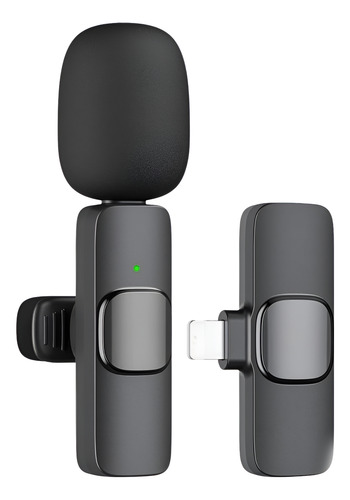 Micrófono Corbatero Inalámbrico Usb Tipo C Lavalier Solapa Negro