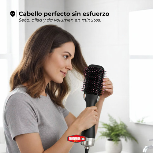 Combo Secador De Pelo Mini Planchita Y Cepillo Alisador