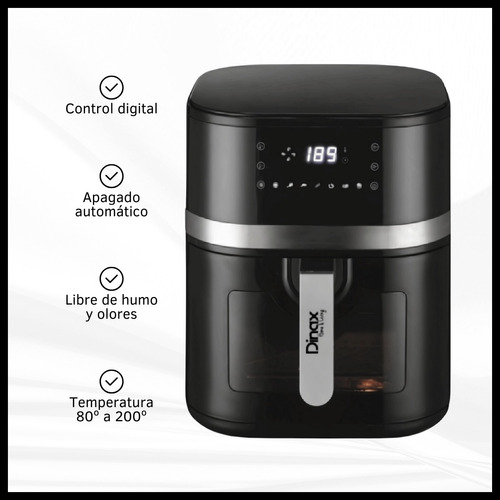 Freidora De Aire Eléctrica Sin Aceite 9 Litros Panel Digital