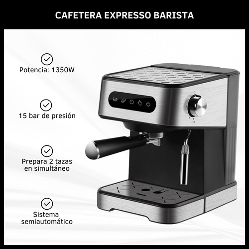 Cafetera Expresso Semi Automática Con Espumador 1,5lt 1350w