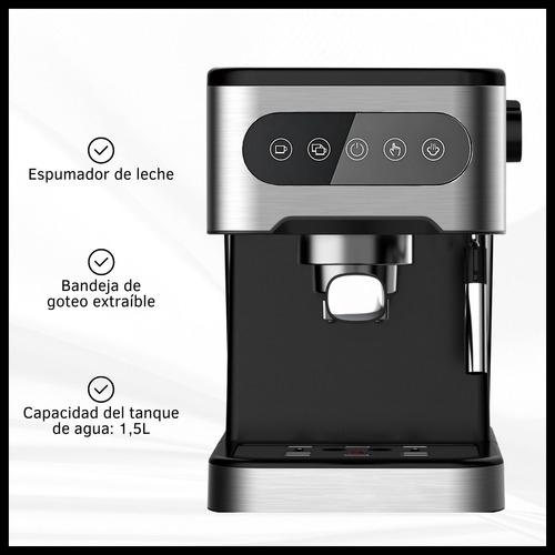 Cafetera Expresso Semi Automática Con Espumador 1,5lt 1350w