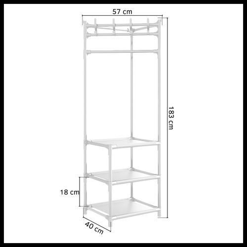 Rack Perchero Esquinero Organizador Multifuncional 3 Niveles