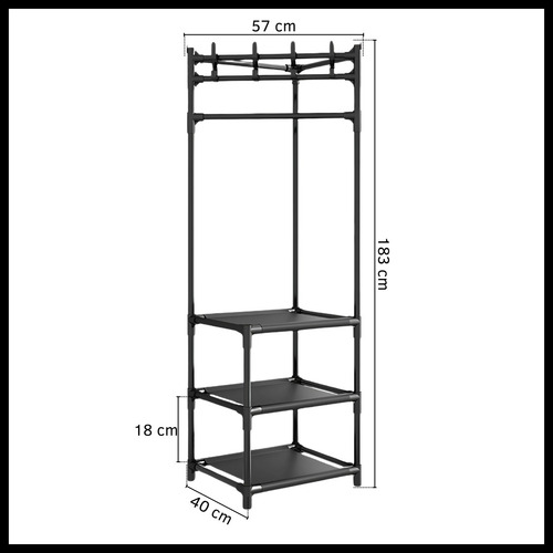 Rack Perchero Esquinero Organizador Multifuncional 3 Niveles
