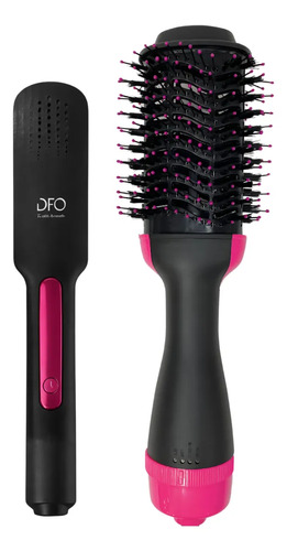 Combo Cepillo Secador Eléctrico Y Planchita De Pelo Cabello